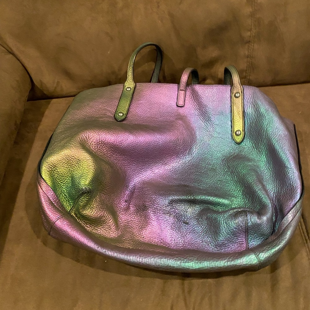Coach Iridescent Multicolor Leather Tote Bag - Picture 3 of 6